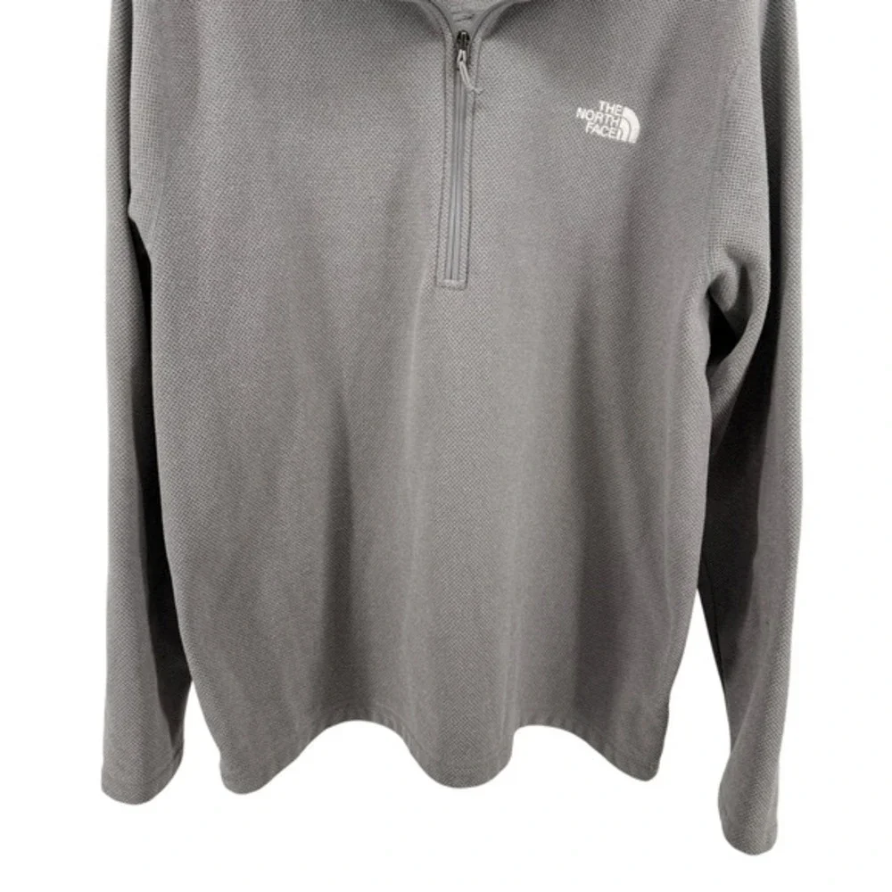 The North Face 1/4 Zip Pullover Mens XXL Pre-Owned Fleece Grey Textured MockNeck